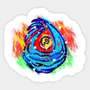 Seashell Hand Drawn Colorful Illustration Sticker